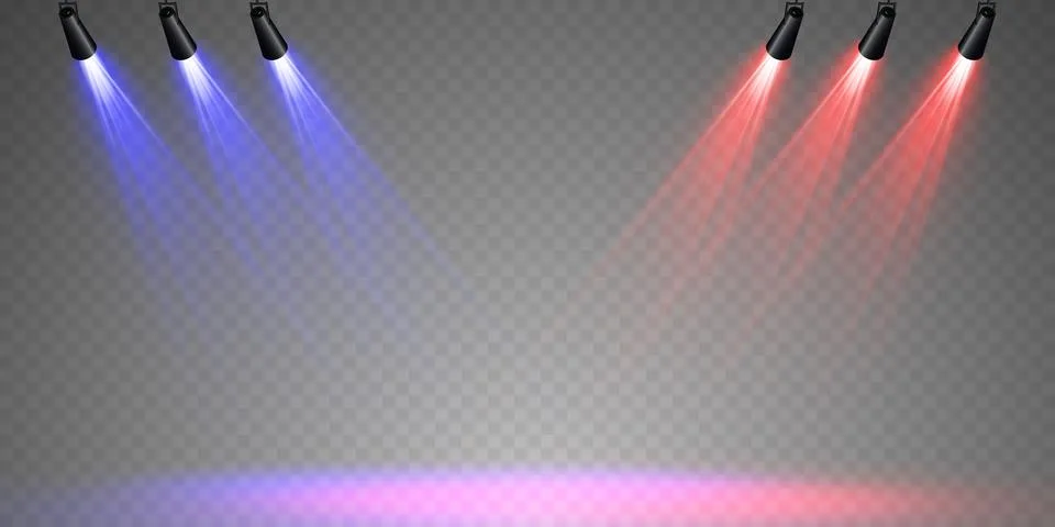 Vector Spotlights. Scene. Light Effects. Glow light effect. Vector illustration. Stock Illustration