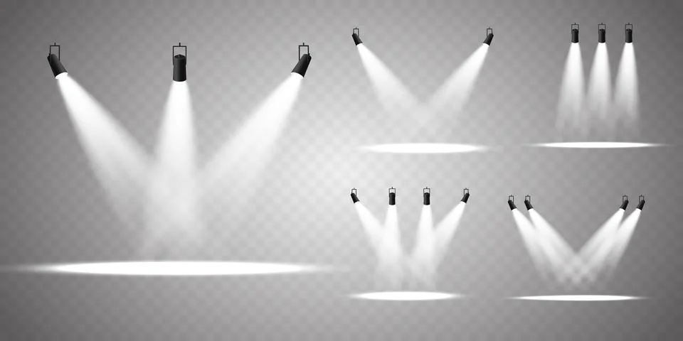 Vector Spotlights. Scene. Light Effects. Glow light effect Stock Illustration