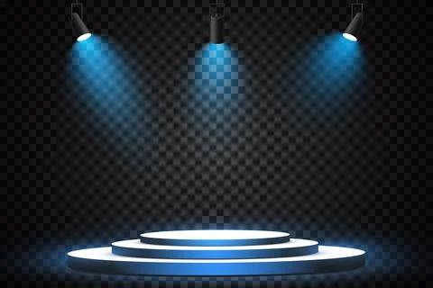 Vector Spotlights. Scene. Light Effects. Glow light effect. Vector illustration. Stock Illustration