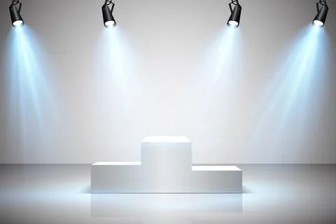 Vector Spotlights. Scene. Light Effects. Glow light effect. Vector illustration. Stock Illustration