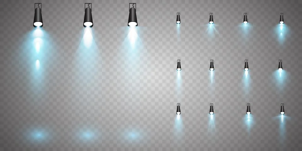 Vector Spotlights. Scene. Light Effects. Glow light effect. Vector illustration. Stock-Illustration