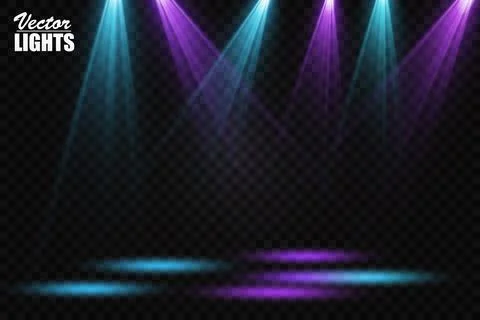Vector Spotlights. Scene. Light Effects. Glow light effect. Vector illustration. Stock-Illustration