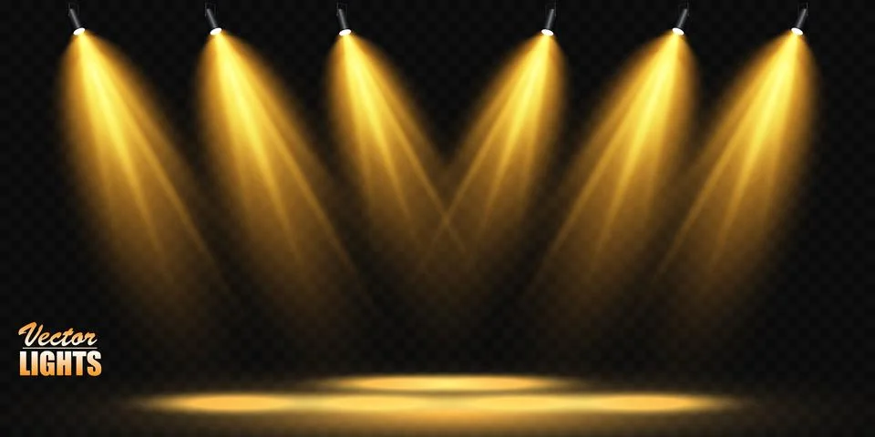 Vector Spotlights. Scene. Light Effects. Glow light effect. Vector illustration. イラスト素材