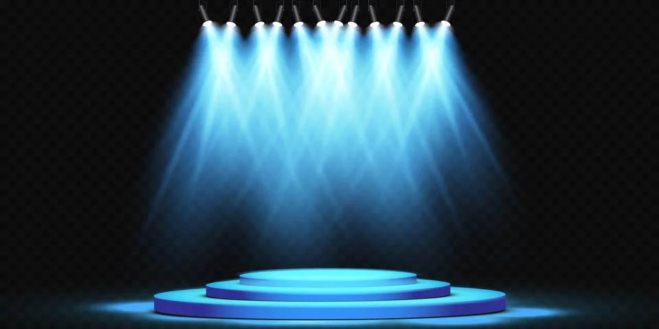 Vector Spotlights. Scene. Light Effects. Glow light effect. Vector illustration. Stock Illustration