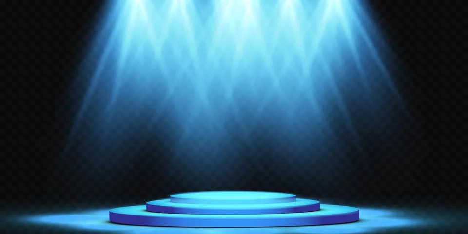 Vector Spotlights. Scene. Light Effects. Glow light effect. Vector illustration. Stock Illustration