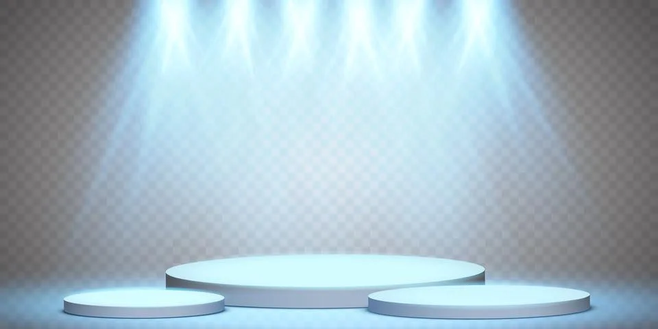 Vector Spotlights. Scene. Light Effects. Glow light effect. Vector illustration. Stock Illustration