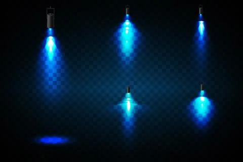 Vector Spotlights. Scene. Light Effects. Glow light effect. Vector illustration. Stock Illustration