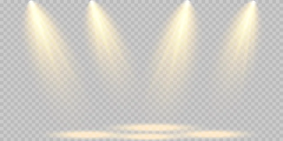 Vector Spotlights. Scene. Light Effects. Glow light effect. Vector illustration. Stockillustratie