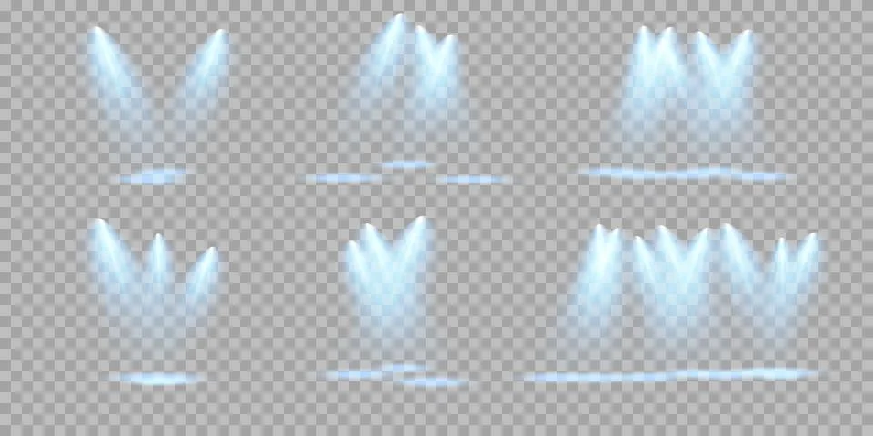 Vector Spotlights. Scene. Light Effects. Glow light effect. Vector illustration. Stockillustratie