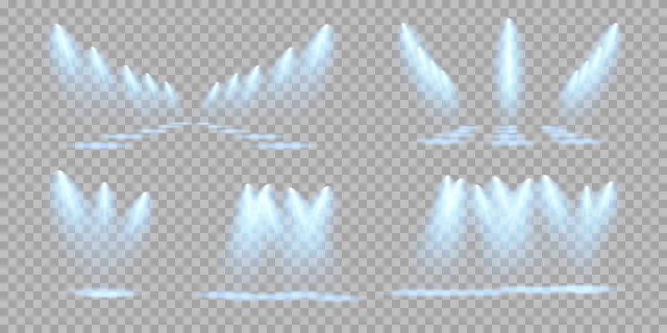 Vector Spotlights. Scene. Light Effects. Glow light effect. Vector illustration. Stock Illustration