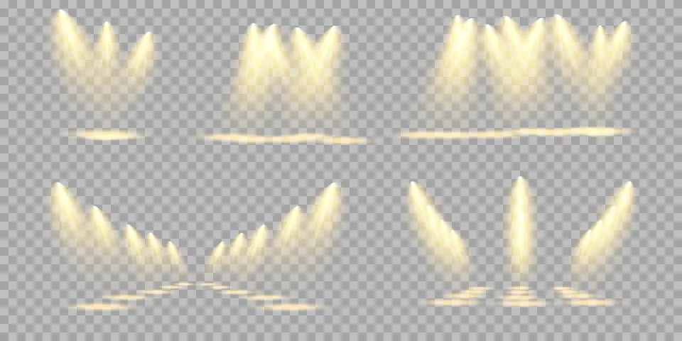 Vector Spotlights. Scene. Light Effects. Glow light effect. Vector illustration. Stock-Illustration