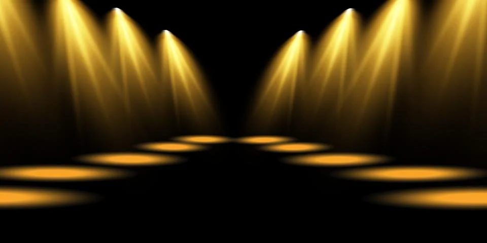 Vector Spotlights. Scene. Light Effects. Glow light effect. Vector illustration. Stock-Illustration