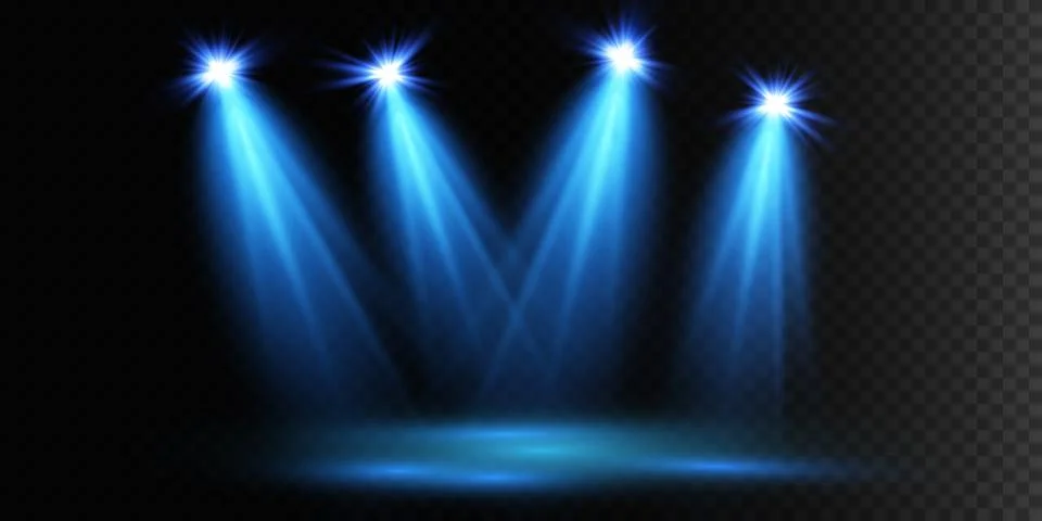 Vector Spotlights. Scene. Light Effects. Glow light effect. Vector illustration. Stock Illustration