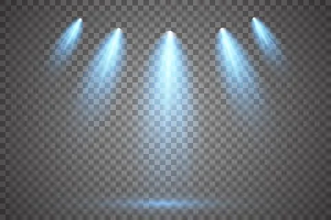Vector Spotlights. Scene. Light Effects. Glow light effect. Vector illustration. Stock Illustration