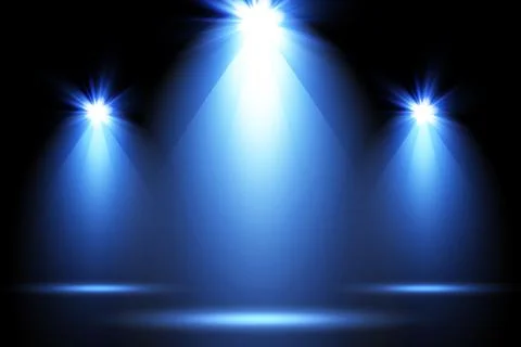 Vector Spotlights. Scene. Light Effects. Glow light effect. Vector illustration. Illustrazione stock