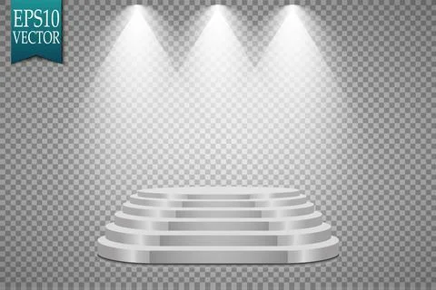 Vector Spotlights. Scene. Light Effects Podium. Light Stock-Illustration