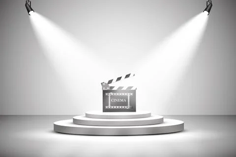 Vector Spotlights. Scene. Light Effects Podium. Light Stock Illustration