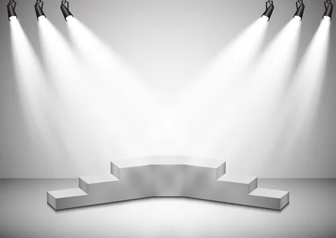 Vector Spotlights. Scene. Light Effects Podium. Light Ilustración de archivo