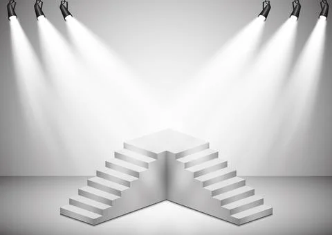 Vector Spotlights. Scene. Light Effects Podium. Light Stock-Illustration