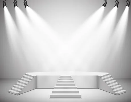 Vector Spotlights. Scene. Light Effects Podium. Light Stock-Illustration
