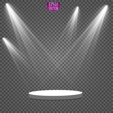 Vector Spotlights. Scene. Light Effects. Glow light effect Stock Illustration