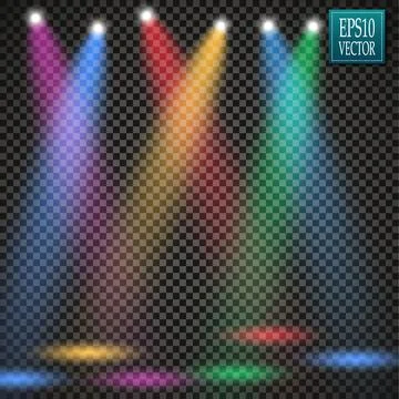 Vector Spotlights. Scene. Light Effects. Glow light effect Illustrazione stock