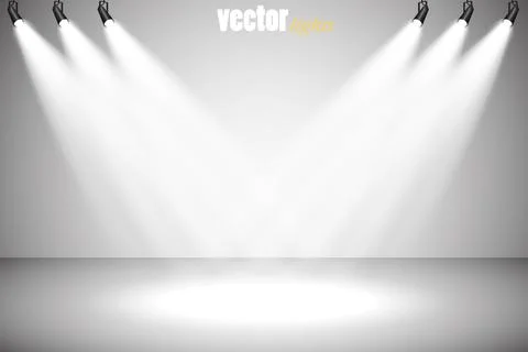 Vector Spotlights. Scene. Light Effects. Glow light effect Stock Illustration