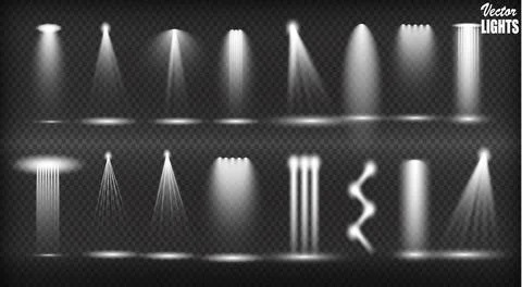 Vector Spotlights. Scene. Light Effects. Stock Illustration