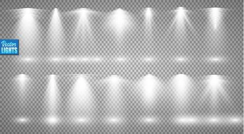 Vector Spotlights. Scene. Light Effects. Stock-Illustration