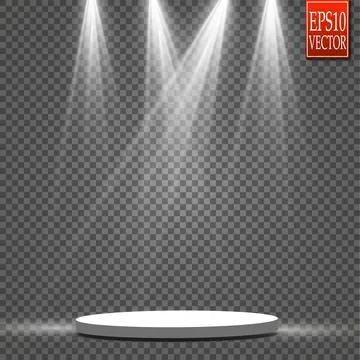 Vector Spotlights. Scene. Light Effects. Glow light effect Illustrazione stock