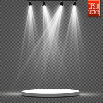 Vector Spotlights. Scene. Light Effects. Glow light effect Stock-Illustration