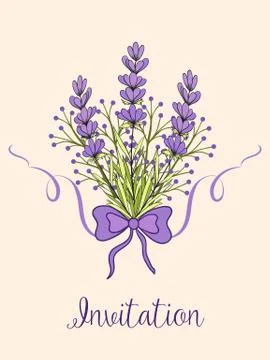 Vector spring background with volumetric flowers. Lavender flowers on backgro Stock Illustration