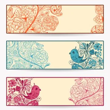 Vector  spring banners Stock Illustration