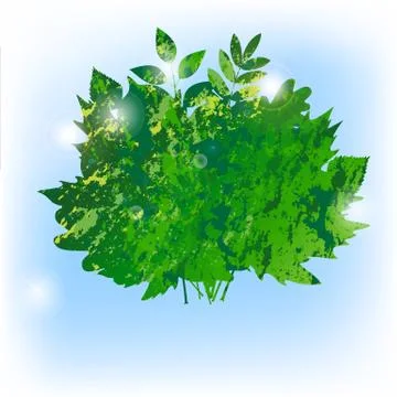 Vector spring bouquet made of maple and other leaves in grunge style Stock Illustration