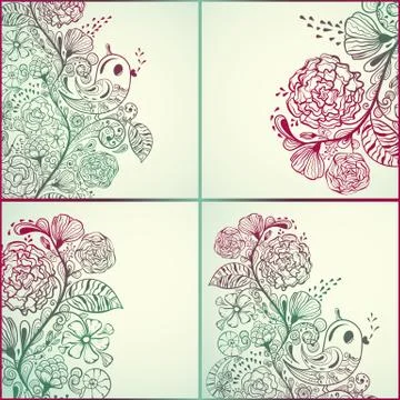 Vector  spring cards Illustrazione stock