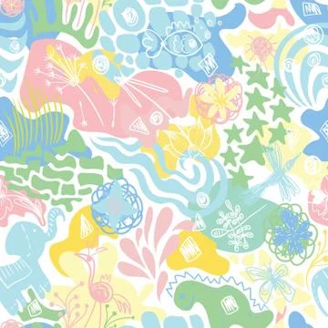 Vector Spring Cheerful Textile Pattern Stock Illustration