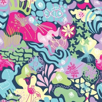 Vector Spring Cheerful Textile Pattern Stock Illustration