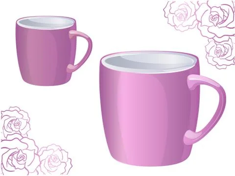 Vector spring crocus Mug Stock Illustration