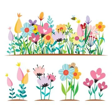 Vector Spring flowers Design Concepts Stock Illustration