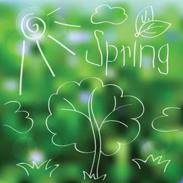 Vector spring landscape background Stock Illustration
