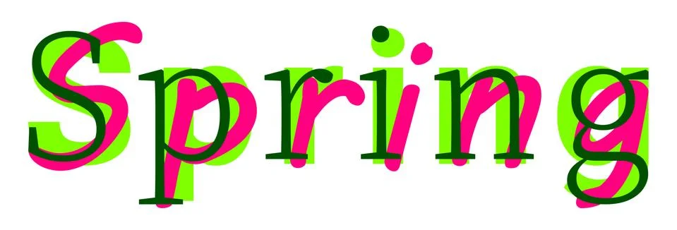 Vector Spring in mass fonts style Stock Illustration