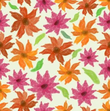 Vector spring or summer backgroound with grunge watercolor flowers in red and Stock Illustration