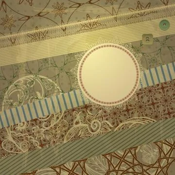 Vector spring retro scrapbook design pattern Stock Illustration