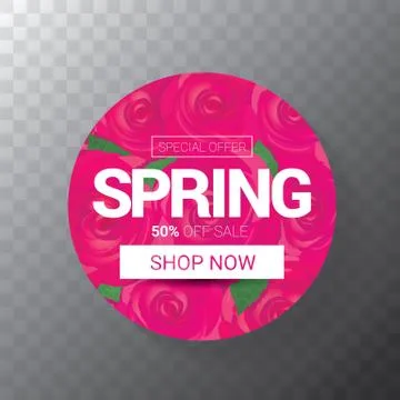 Vector spring sale web banner isolated on transparent background. Abstract Stock Illustration