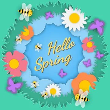 Vector in spring season concept Stock Illustration