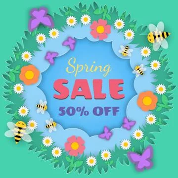 Vector in spring season concept Stock Illustration