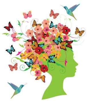 Vector Spring Woman Illustrazione stock