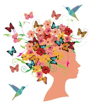 Vector Spring Woman Stock Illustration