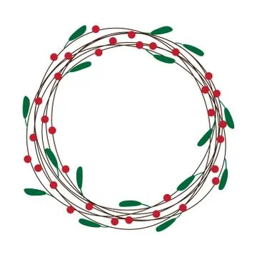 Vector spring wreath with red berries Stock Illustration