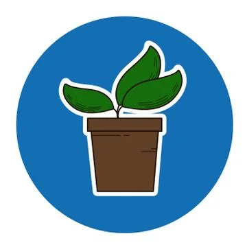 Vector sprout in flowerpot icon Stock Illustration